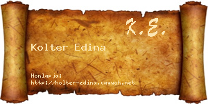 Kolter Edina névjegykártya